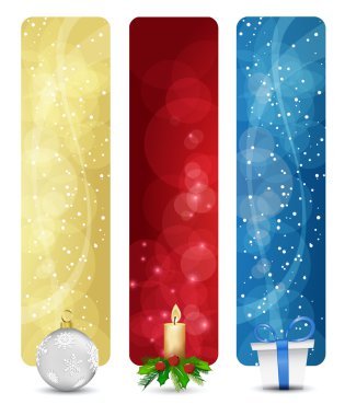 Set of winter christmas vertical banners vol. 01 clipart