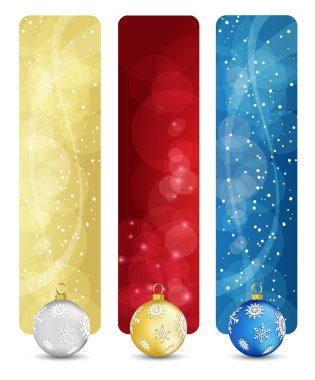 Set of winter christmas vertical banners vol. 02 clipart
