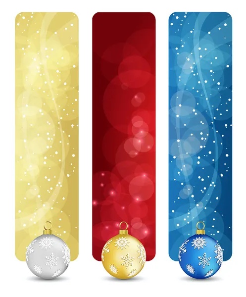 冬クリスマス垂直バナー巻 02 のセット — ストックベクタ