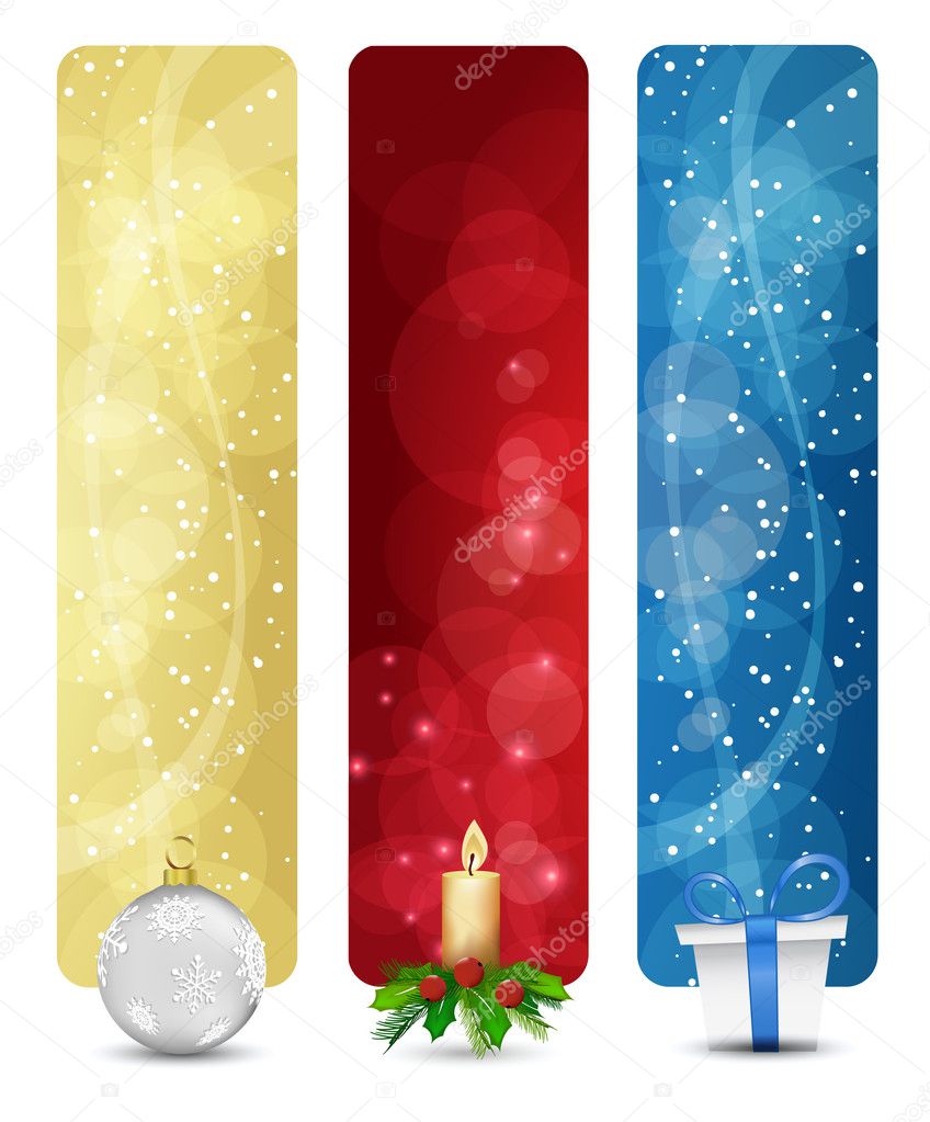 Set of winter christmas vertical banners vol. 01