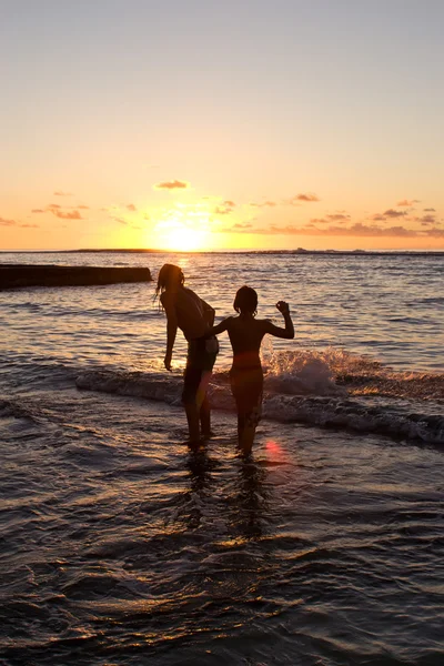 Sunset swim — Stock Photo, Image