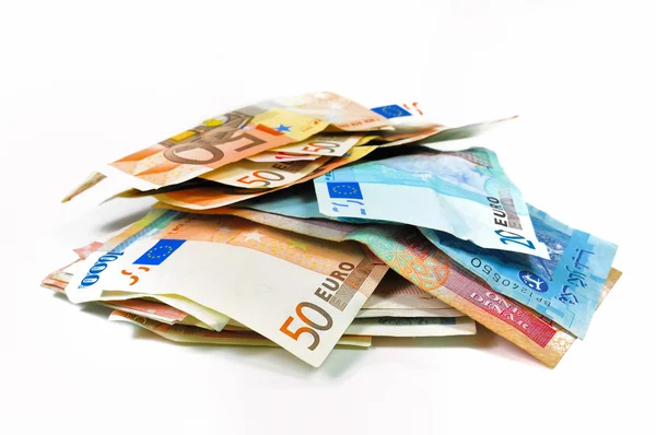 Euro-sedlar och andra valutor — Stockfoto