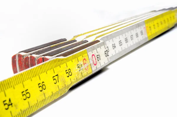 Detail Yellow White Colored Yardstick — Stock Photo, Image