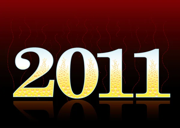 Nyår 2011 mousserande datum — Stock vektor