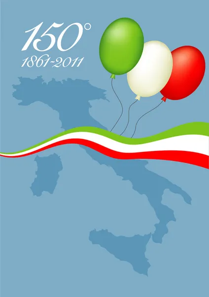 150e anniversaire de l'unité italienne — Image vectorielle