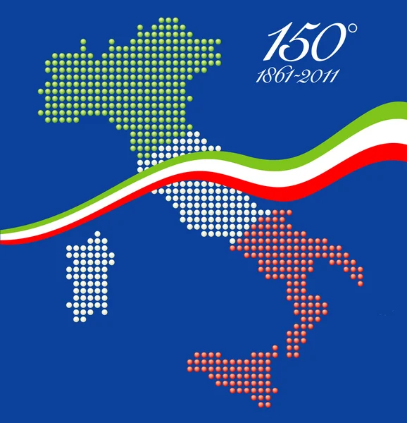 150ste verjaardag van Italiaanse eenheid — Stockvector