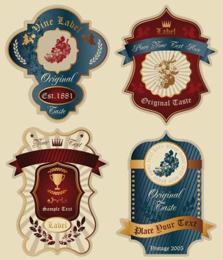 Wine vector labels clipart