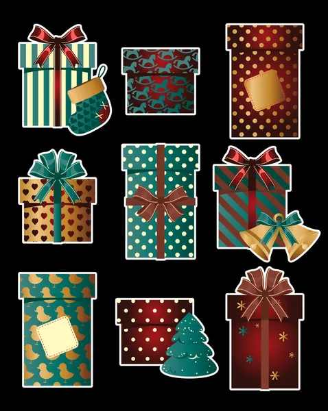Cadeaux de Noël vintage — Image vectorielle