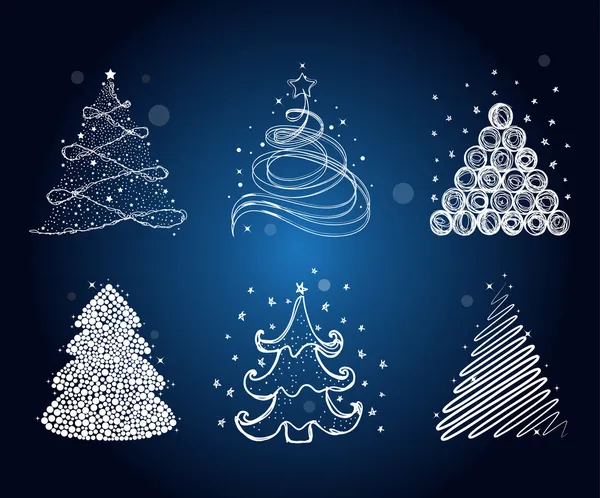 Set der verschiedenen Weihnachtsbäume — Stockvektor