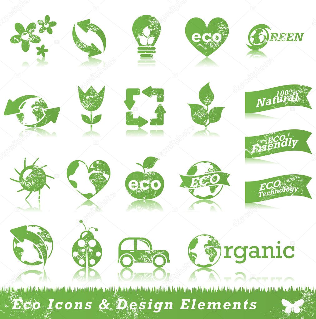 Grunge ecology design elements