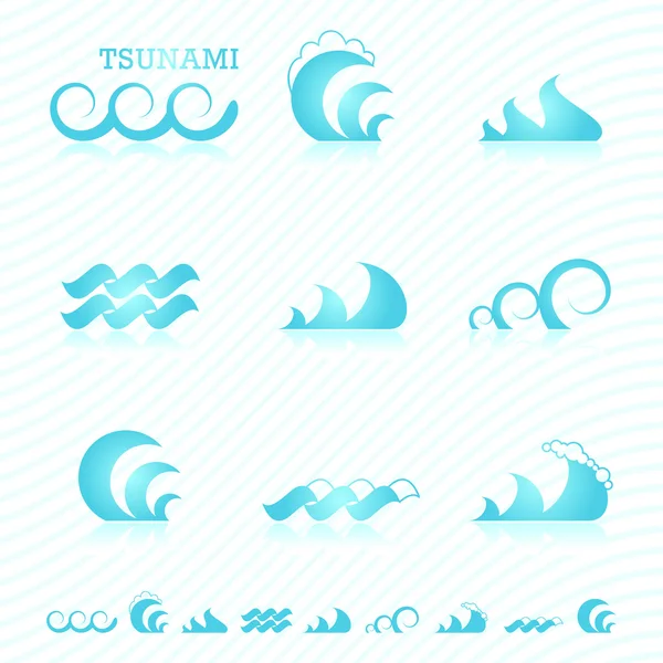 Set di simboli d'onda per il design — Vettoriale Stock