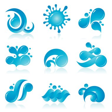 Set of Blue Water Icons clipart