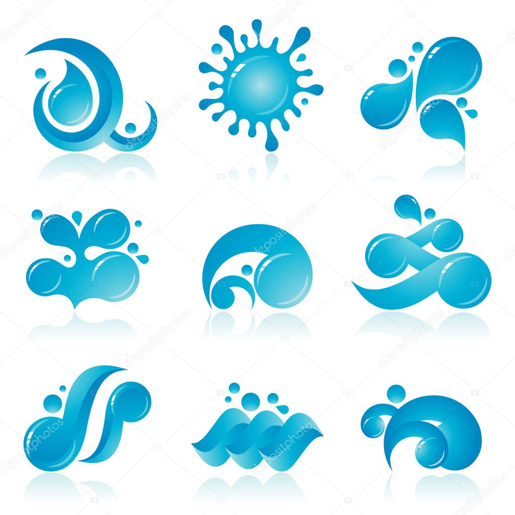Set of Blue Water Icons