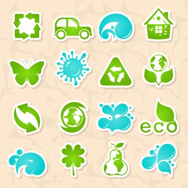 Glossy nature and water symbols clipart