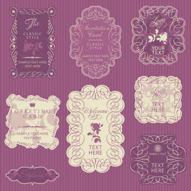 Vintage vector frames clipart