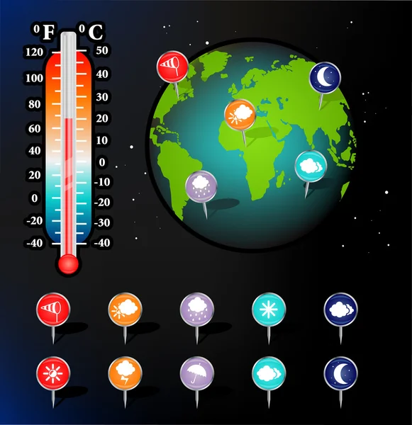 Ensemble de vecteurs Météo et Climat — Image vectorielle