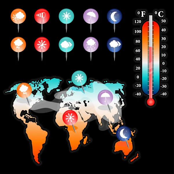 Weather and Climate vector set — Stock Vector