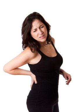 Woman with back injury clipart