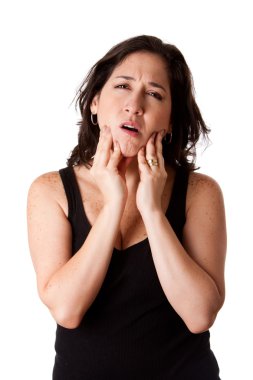 Woman with dental jaw pain clipart
