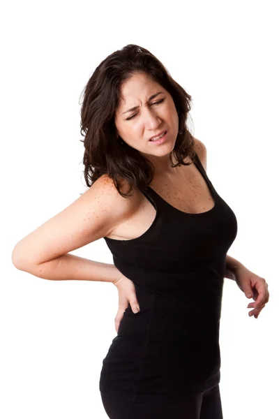 Woman with back injury — Stock Photo, Image