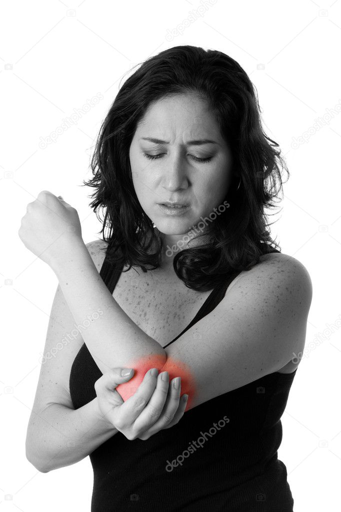 Woman with elbow pain