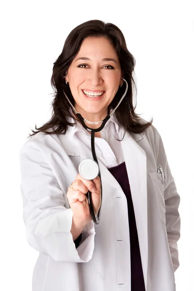 청진 기를 행복 한 의사 — 스톡 사진
