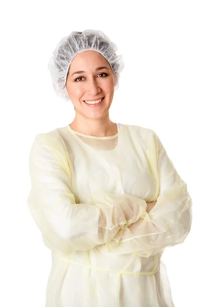 Asistente Médica Femenina Feliz Sonriente Para Equipo Quirúrgico Dentista Que —  Fotos de Stock