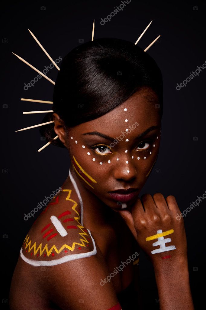 african white face paint