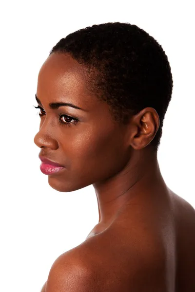 Гарне обличчя африканською жінкою з гарним шкіри — стокове фото