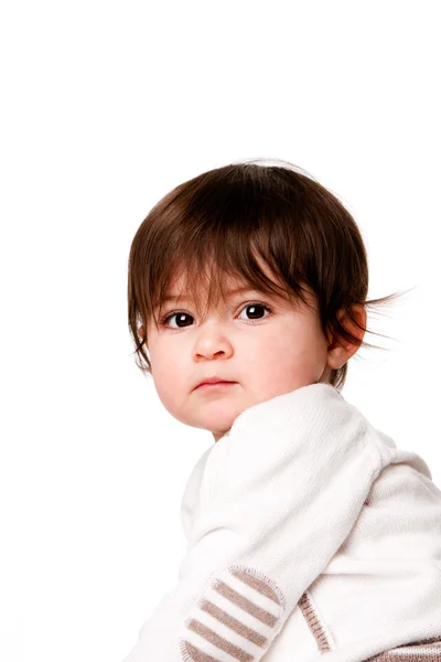 귀여운 무고 한 아기 유아 얼굴 — 스톡 사진