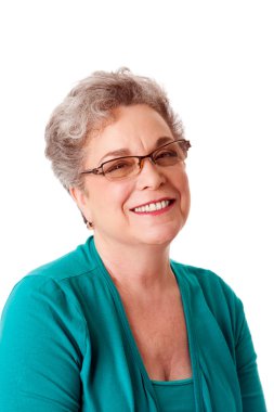 Beautiful Happy smiling senior woman face clipart