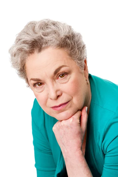 Portret twarz kobiety starszy — Zdjęcie stockowe