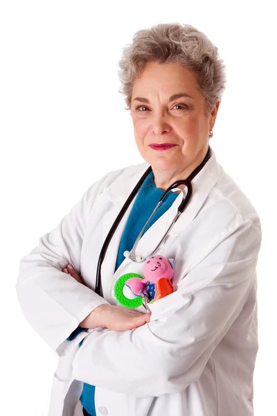 Gelukkig vriendelijke kinderarts arts verpleegster — Stockfoto