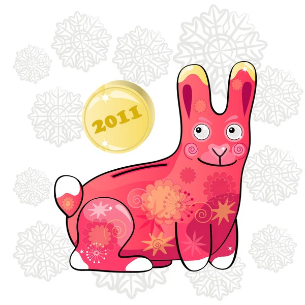 Смешной кролик 2011 — стоковый вектор