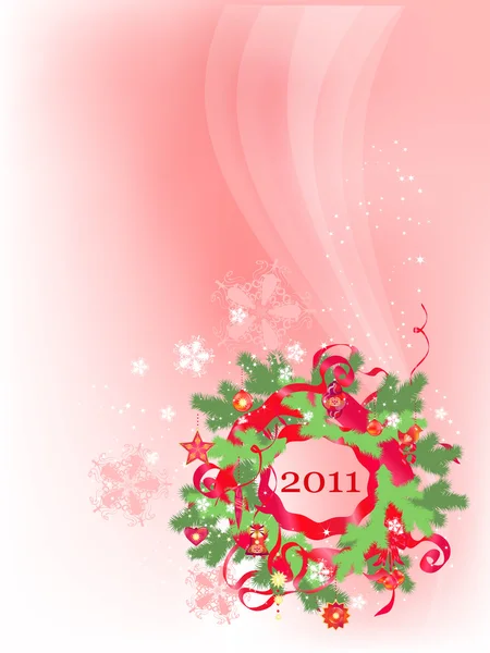 Dekoratif Noel, yeni yıl arka plan — Stok Vektör
