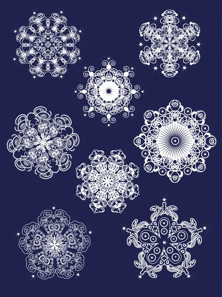 Сніжинки набір — стоковий вектор