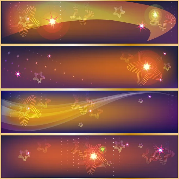 Bannières étoiles décoratives — Image vectorielle