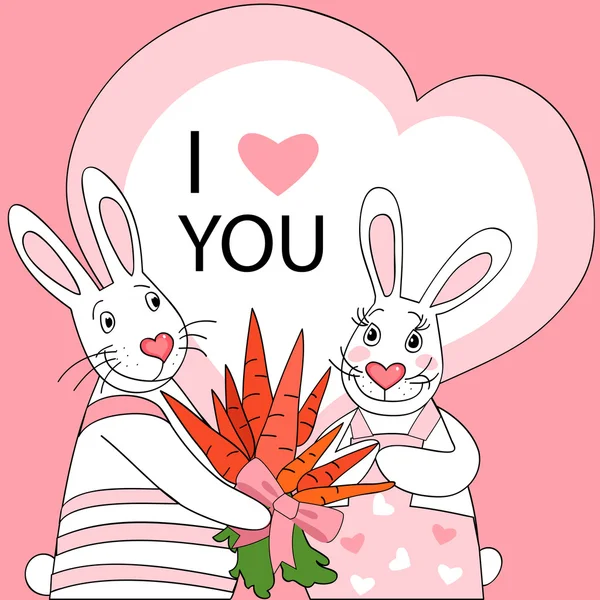 Rabbit valentine — Stock Vector