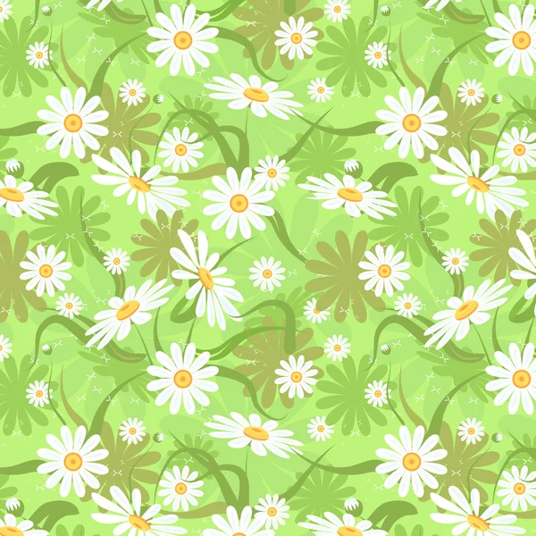 Dekorative Florale Nahtlosen Hintergrund Mit Wilden Kamillen Muster — Stockvektor