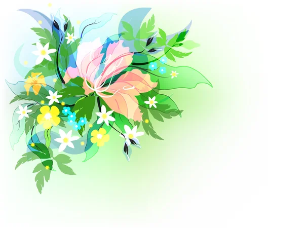 Dekorative Florale Frühling Bunten Hintergrund — Stockvektor