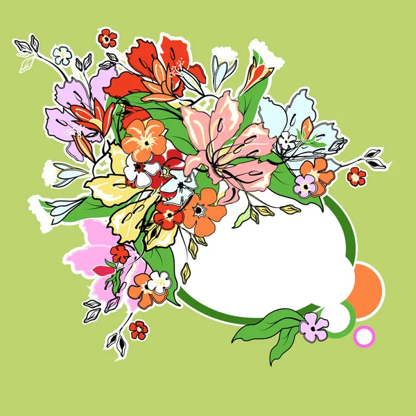 装飾的な花のスタイリッシュな春の背景 — ストックベクタ