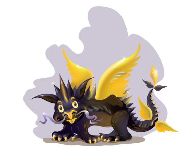 Black small dragon clipart