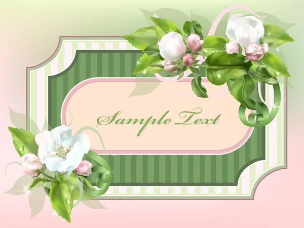 Classic Stylish Festive Background Apple Tree Flower — Stock Vector