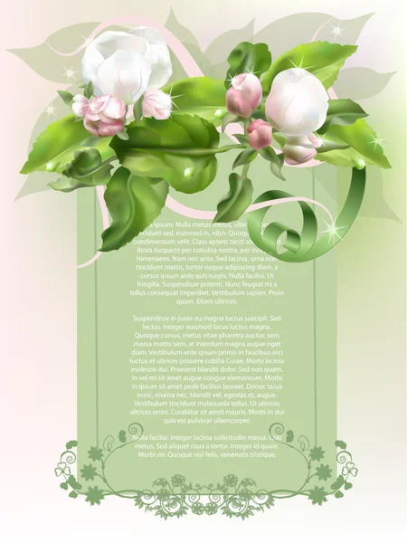 Classic Stylish Festive Background Apple Tree Flower — Stock Vector