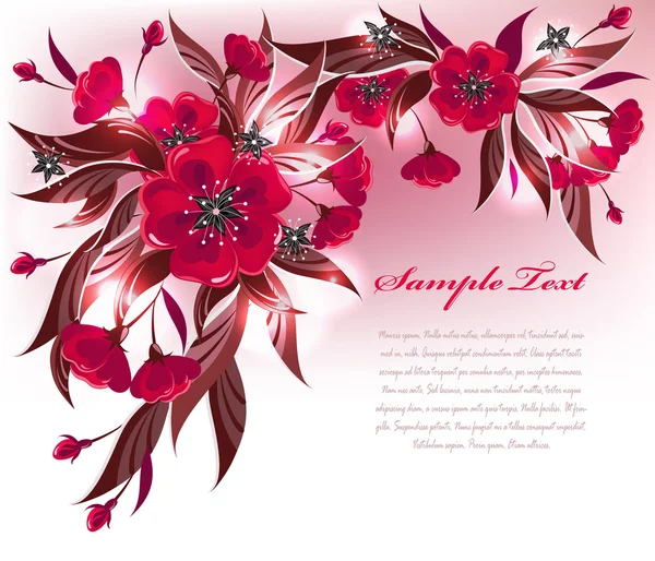 Fond de fleur rouge — Image vectorielle