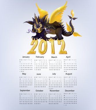 Dragon calendar clipart