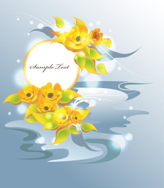 Yellow water composition clipart