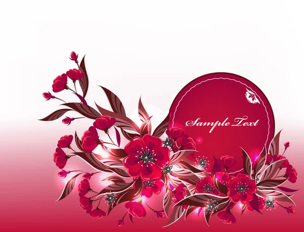Composition fleur rouge — Image vectorielle