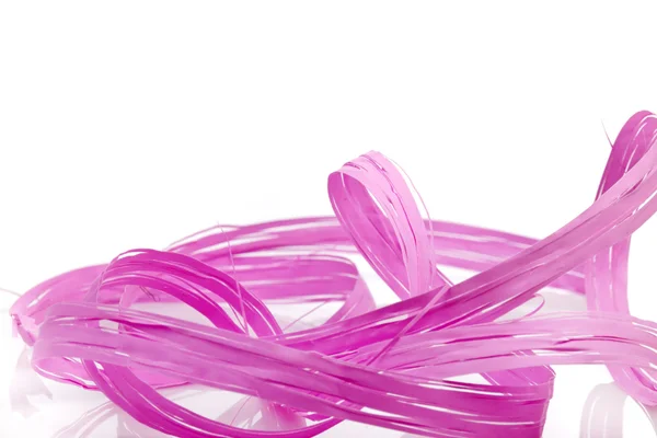 Beautiful Pink Gift Ribbon White Background — Stock Photo, Image