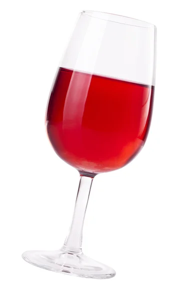 Красное Вино Стакане Сером Фоне — стоковое фото